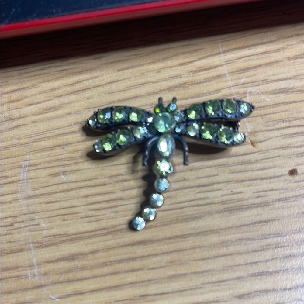 Elegant Green Dragonfly Brooch